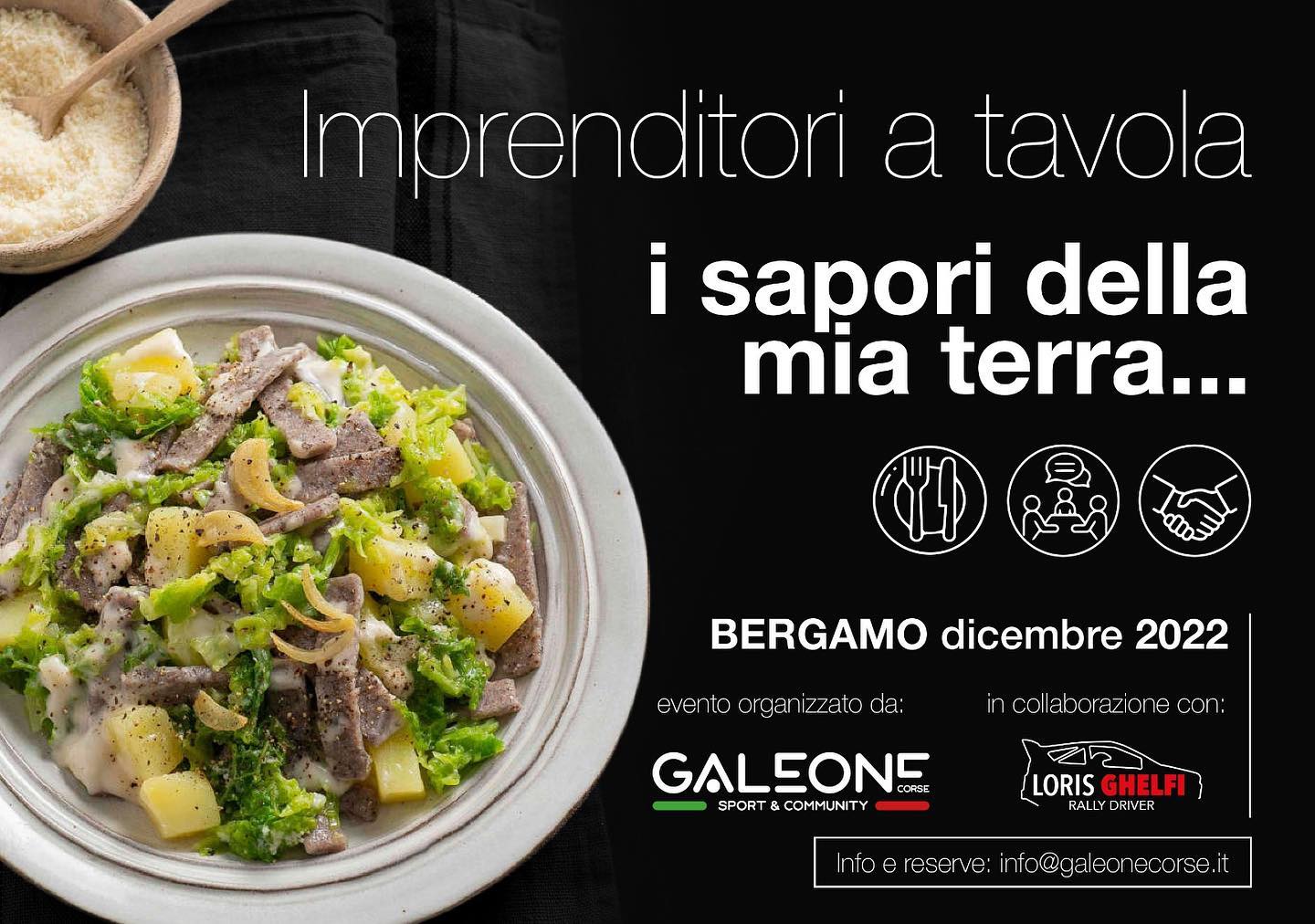 Non è solo un modo di dire ma “con le gambe sotto al tavolo si sviluppano sempre grandi progetti“
“Imprenditori a tavola“ Christmas Edition 2022 🎄
info@galeonecorse.it